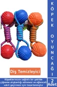 Evcil Hayvan Ağız Diş Kaşıma Çiğneme Temizleme Eğlenceli Vakit Kauçuk Top Köpek Oyuncağı 2 Adet thumbnail 1