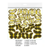 Varaklı Kelebek Dekoratif Süs (63 Adet)  Siyah thumbnail 2