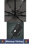 Kompakt Çanta Boy Seyahat Tipi Dayanıklı Otomatik Açma Kapama Güçlendirilmiş 8 Telli Kılıflı Şemsiye - 7