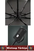 Kompakt Çanta Boy Seyahat Tipi Dayanıklı Otomatik Açma Kapama Güçlendirilmiş 8 Telli Kılıflı Şemsiye - 7