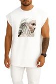 Oversize Game Of Thrones Daenerys Targaryen Sansa Stark Göğüs Tasarımlı Atlet thumbnail 7