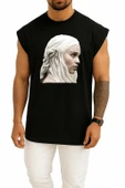 Oversize Game Of Thrones Daenerys Targaryen Sansa Stark Göğüs Tasarımlı Atlet thumbnail 11