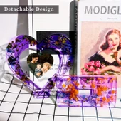 Epoksi Sevgililer Günü Fotoğraf Çerçevesi Kalp Dekoratif Resimlik Kalıbı thumbnail 6