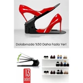 13'lü Ayakkabı Düzenleyici Set – Çift Katlı Tasarım | Dolap İçi Alan Tasarrufu | Ayarlanabilir Yükseklik - 1