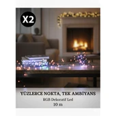 2 X 10 Metre Dekoratif Peri LED Şerit RGB Yeni Nesil Süsleme Lambası thumbnail 1