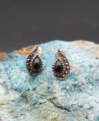 925 Ayar Gümüş Oltu Taşı Kadın Küpe skü00025 thumbnail 1