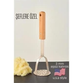 Patates Ezici 3 mm Kalınlık 304 Paslanmaz Çelik Havuç Muz Avokado Ezici thumbnail 2