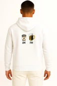 Kapüşonlu Sabah Kahve Akşam Beer Göğüs ve Sırt Tasarımlı Unisex Sweatshirt thumbnail 11