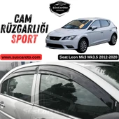 Seat Leon Mk3 Mk3.5 2012-2020 Uyumlu Mugen Cam Rüzgarlığı Seti Piano Black 4'lü İthal Parlak Siyah thumbnail 1