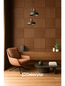 Kare Masif Renk 60x60 CM MDF Çıtalı 800 GR Keçeli Akustik Duvar Paneli - 3