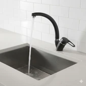 Sema 40 mm Kısa Kuğu Borulu Eviye Mix Mutfak Bataryası (Siyah)  Şıklık ve Ergonomi Mutfağınızda thumbnail 1