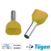 Tügen 2x1,00mm2 Çift Girişli İzoleli Yüksük Sarı ( 1 Kutu 500 Adet ) thumbnail 1