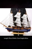 Ahşap Yelkenli Gemi 75cm El Yapımı Vintage Dekor Model Yat thumbnail 6