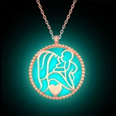 Gümüş Fosforlu Rose Anne Çocuk Sevgisi Kadın Kolye SL12504 thumbnail 1