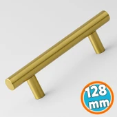 Mobilya Mutfak Çekmece Dolap Dolabı Kulbu Kulpu Kulpları (128 mm-12.8 cm) Gold Altın Metal (10 Adet) thumbnail 2