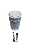 Kristal Pırlanta Taş Görünümlü Mavi Led Işıklı Lüx Oto Küllük Kapaklı Araç İçi Küllük Beyaz thumbnail 2