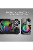 Leerfei SP-60 2.1 Bluetooth Hoparlör Sistemi | RGB Işıklı Subwoofer ve Uydu Hoparlörler | USB, TF Kart, FM Destekli - 3