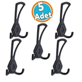 5 ADET Askı Dolap Askılık Askılığı Banyo Mutfak Askısı Duvar Kapı Arkası Elbise Vestiyer Siyah thumbnail 1