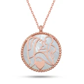 Gümüş Fosforlu Rose Anne Çocuk Sevgisi Kadın Kolye SL12504 thumbnail 4