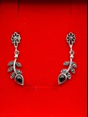 925 Ayar Gümüş Oltu Taşı Kadın Küpe skü00027 thumbnail 2