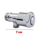 Taharet Musluğu Çevirmeli Döküm Metal Rezervuar Ara Musluk Wc Klozet Alafranga Flex Hortum Bağlantı thumbnail 3