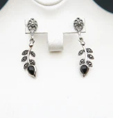 925 Ayar Gümüş Oltu Taşı Kadın Küpe skü00027 thumbnail 3