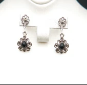 925 Ayar Gümüş Oltu Taşı Kadın Küpe skü00028 thumbnail 5