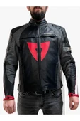 D1 Yeni Hakiki Deri Racing Siyah Ceket - 3