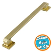 Sürgülü Kapı Çekme Kolu Tutma Kulpu Kulbu Çelik Dış Kapı Tutamağı Gold Altın 60 Cm thumbnail 1