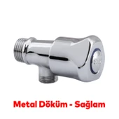 Taharet Musluğu Çevirmeli Döküm Metal Rezervuar Ara Musluk Wc Klozet Alafranga Flex Hortum Bağlantı thumbnail 4