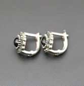 925 Ayar Gümüş Oltu Taşı Kadın Küpe skü00035 thumbnail 3