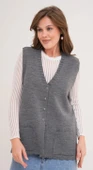 Kadın Anne Büyük Beden Triko Düz Model Yelek - 11