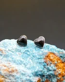 925 Ayar Gümüş Oltu Taşı Kadın Küpe skü00034 thumbnail 2