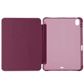 Apple iPad Air 11'' M3 2025/M2 2024 Uyumlu Üçgen Katlanabilir Kalem Şarj Bölmeli Standlı Kılıf  Mürdüm thumbnail 2