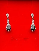 925 Ayar Gümüş Oltu Taşı Kadın Küpe skü00040 thumbnail 4