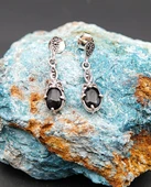 925 Ayar Gümüş Oltu Taşı Kadın Küpe skü00040 thumbnail 1