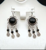 925 Ayar Gümüş Oltu Taşı Kadın Küpe skü00044 thumbnail 4