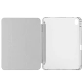 Apple iPad Air 10.9'' 2022/2020 Uyumlu Üçgen Katlanabilir Kalem Şarj Bölmeli Standlı Kılıf  Gri thumbnail 2