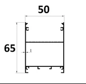 LED Alüminyum Profil Siyah Kasa 1 Metre 50x65mm Opak Pleksi Kapak Yan Kapak Sıva Üstü Tutucu 15475 thumbnail 2