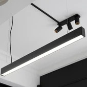 LED Alüminyum Profil Siyah Kasa 1 Metre 50x65mm Opak Pleksi Kapak Yan Kapak Sıva Üstü Tutucu 15475 thumbnail 8