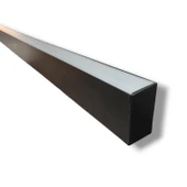 LED Alüminyum Profil Siyah Kasa 1 Metre 50x65mm Opak Pleksi Kapak Yan Kapak Sıva Üstü Tutucu 15475 thumbnail 7