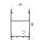 LED Kanal Profil Alüminyum Kasa 1 Metre 50x80mm Opak Pleksi Yan Kapak 7909 - 2