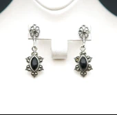 925 Ayar Gümüş Oltu Taşı Kadın Küpe skü00038 thumbnail 3