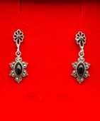 925 Ayar Gümüş Oltu Taşı Kadın Küpe skü00038 thumbnail 2