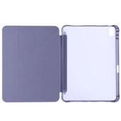 Apple iPad Air 10.9'' 2022/2020 Uyumlu Üçgen Katlanabilir Kalem Şarj Bölmeli Standlı Kılıf  Lavanta thumbnail 2