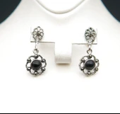 925 Ayar Gümüş Oltu Taşı Kadın Küpe skü00043 thumbnail 4