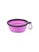 Mor Köpek Kase Evcil Hayvan Ürünleri Katlanır Eko Silikon Açık Yürüyüş Seyahat Köpek Besleyici Aksesuarları Taşınabilir Pet Kedi Köpek Maması Su Kasesi Bulaşık - 1