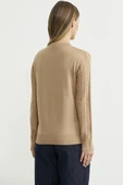 Sıfır Yaka Motif Detaylı Triko Kazak - Kamel thumbnail 5