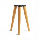 Boyalı Sehpa Ayak Takımı 3'lü 35 cm Kahverengi Doğal Ahşap Silindir Mobilya Ayağı Aksesuar Ayakları thumbnail 1