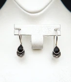 925 Ayar Gümüş Oltu Taşı Kadın Küpe skü00041 thumbnail 2